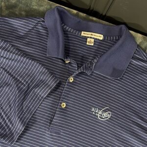 Peter Millar Striped Polo Shirt Whisper Rock Golf Club 100% Cotton Mens Size XL